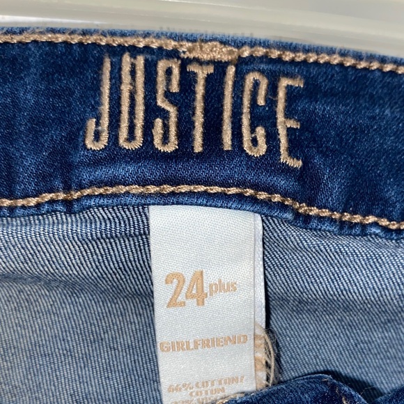 1020 Justice Dark Blue Girlfriend Skinny Jeans - Picture 2 of 3